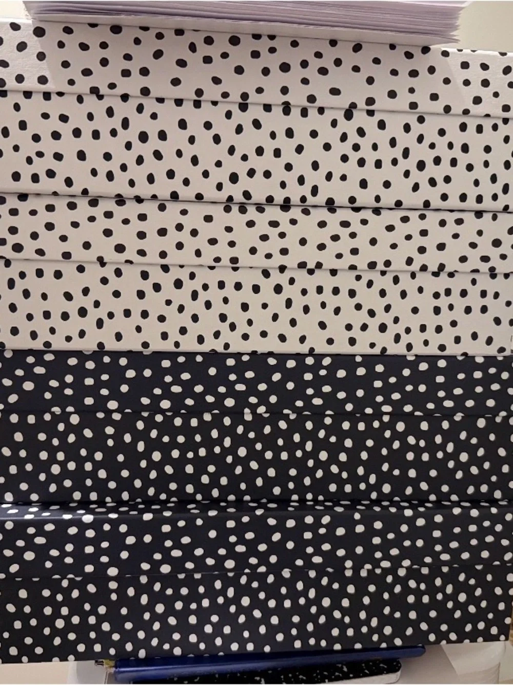Polka Dot Storage Box Set in Black and White Ikea set of 8